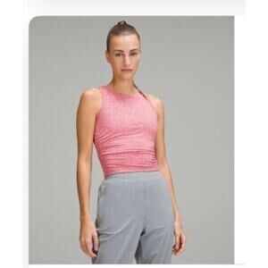 lululemon License to Train Tight-Fit Tank Top Heathered Vintage Rose Size 8